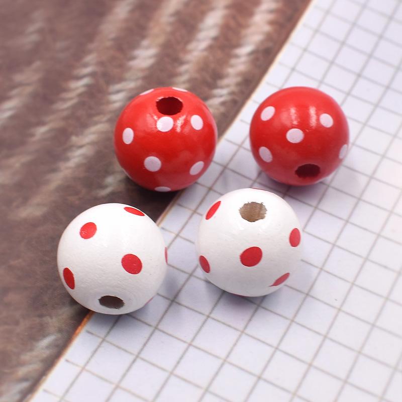 20pcs 16mm Mix Color Wood Beads Wooden Round Beads Wooden Spacer Beads for Bead Crafts Making Home Decor