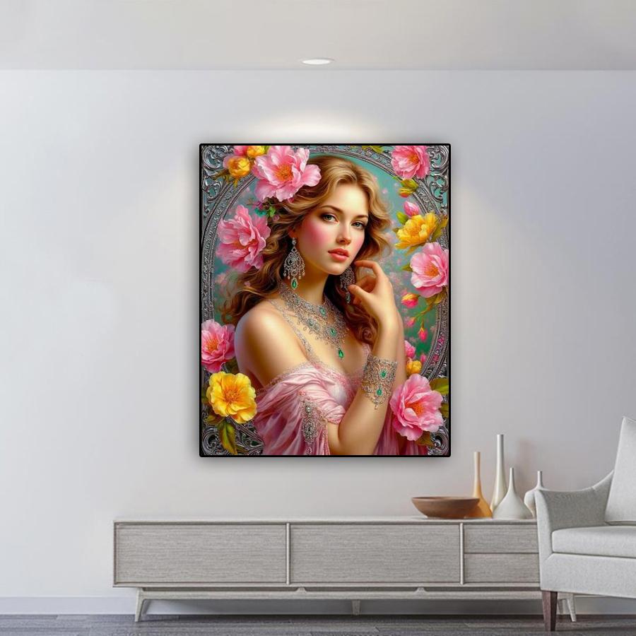 Diamantmalerei Neue Kollektion Sexy Frauen Blume DIY Voll Strass Stickerei Schöne Göttin Mosaik Kreuzstich-Kits Wanddekor