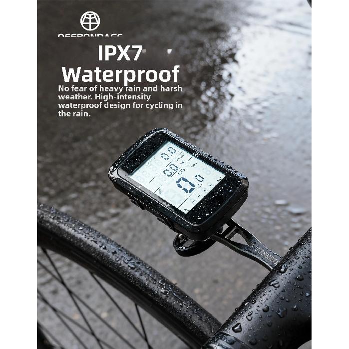 OFFBONDAGE Bicycle Computer Wireless GPS Bike Speedometer MTB Road Bike Cycling Odometer USB Rechargeable Digital Stopwatch