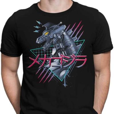 Rad Mech Kaiju Mechagodzilla Anime Heroes Monster Black T-Shirt