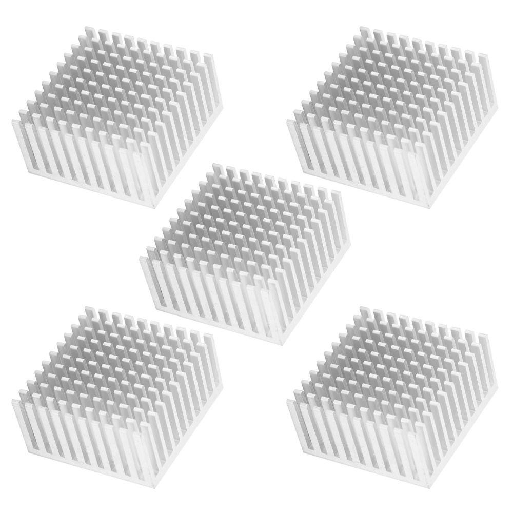 5Pcs Aluminum Aluminum Heatsink Silver/Black Radiator Heat Sink Printed Circuit Board
