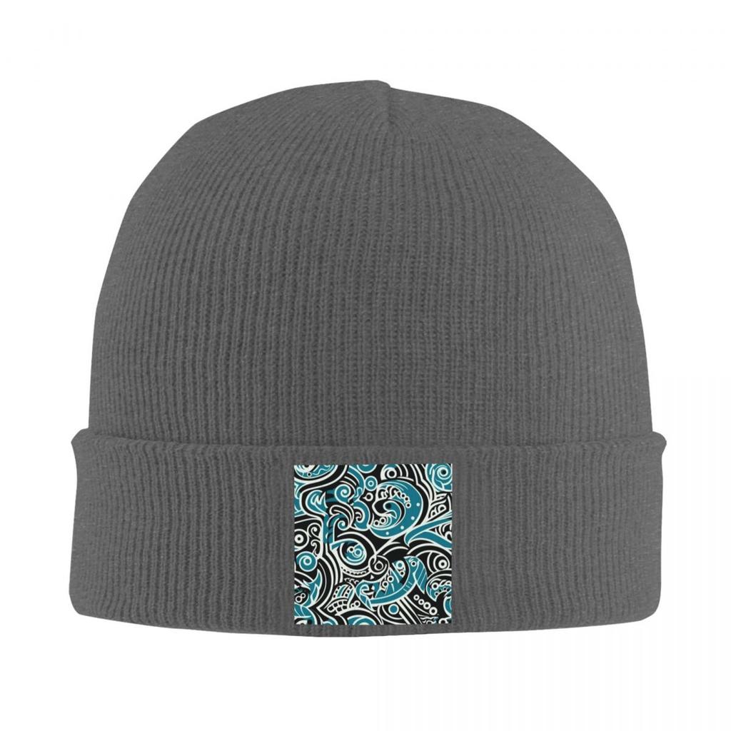 Kowhaiwhai Maori Pattern Warm Knitted Cap Winter Knit Bonnet Hat Skullies Beanies Hip Hop Caps for Unisex