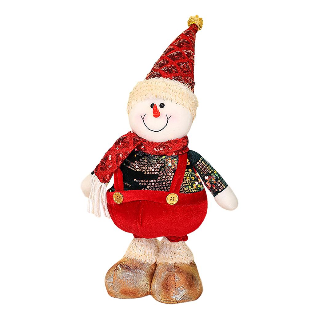 Christmas Decorations Figurine Christmas Standing Ornament with Retractable Spring Legs Home Holiday Decoration