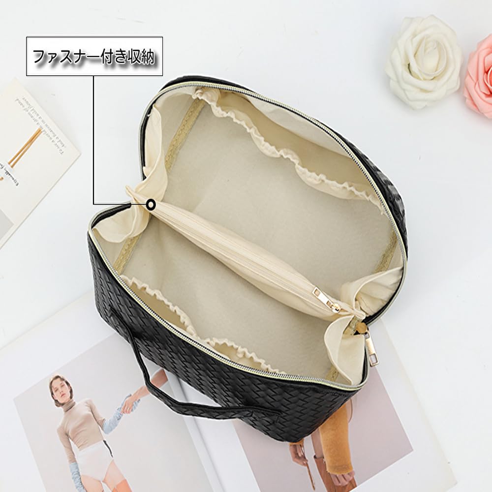 OneColor Leaf Cosmetic Large Cosmetic Makeup Stylish Storage Pouch, Women's, Capacity, Bag, Bag, Cosmetics, Accessories, Travel, Portable, Simple,