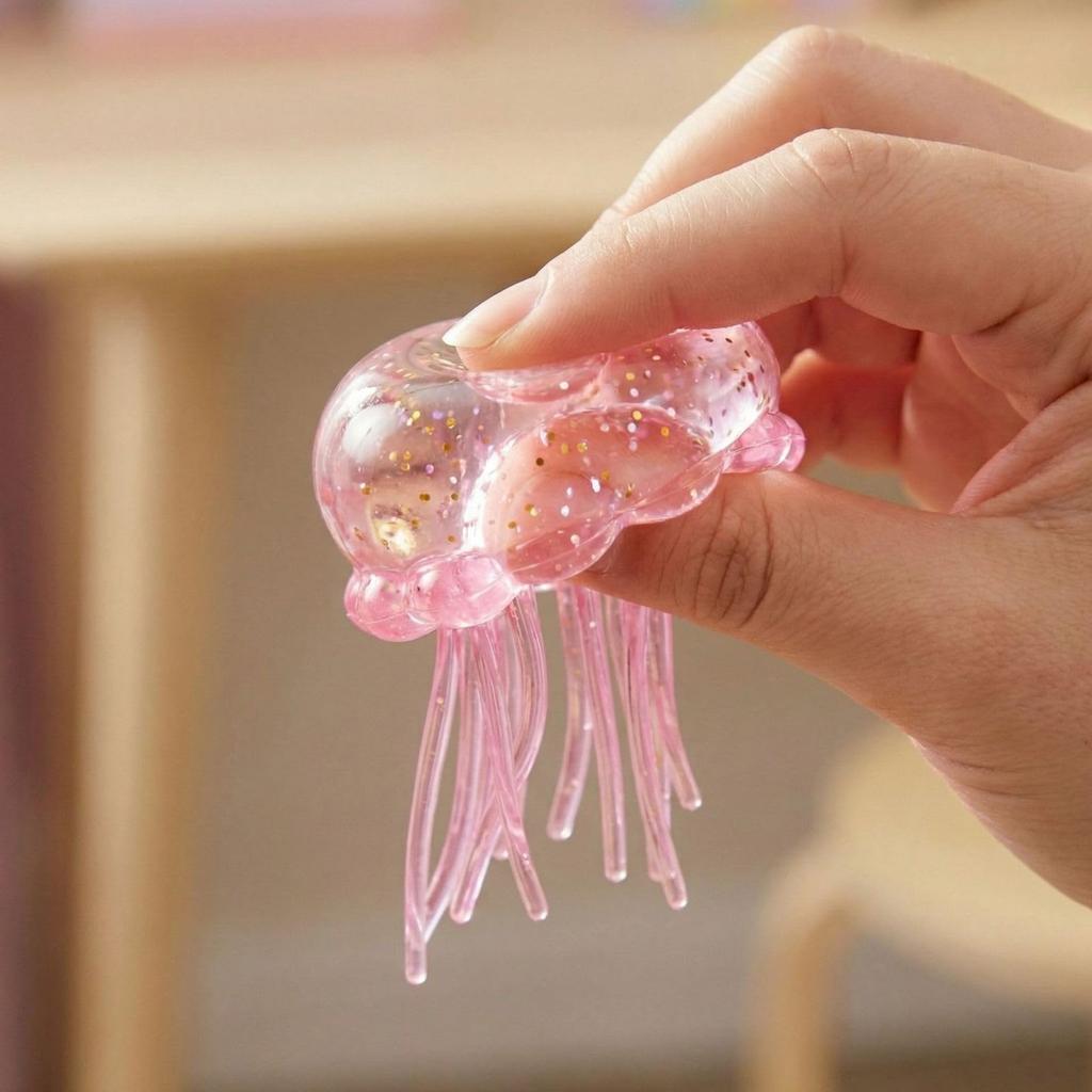 Super Solid Squishy Jellyfish Toys For Adults, Ultra Moldable Sensory Stress Relief With Slow Rise & Drop Malt Sugar Balls