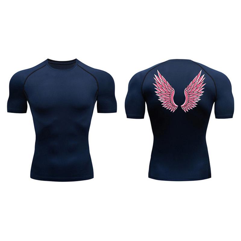 Graphic Athletic Quick Dry Compression Shirt for Men Gym Workout Running Tshirts Tees Tops Undershirt Baselayers Activewear