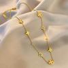 Elegant Colorfast 18K Rose Gold Necklace with Swan & Four-Leaf Clover Charm