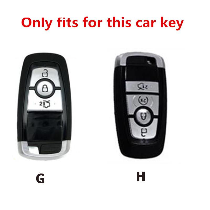 Styling Car Zinc Alloy Leather Remote Key Case For Ford Mustang 2017 Edge F250 2018 Fusion/New Mondeo/Expedition Accessories