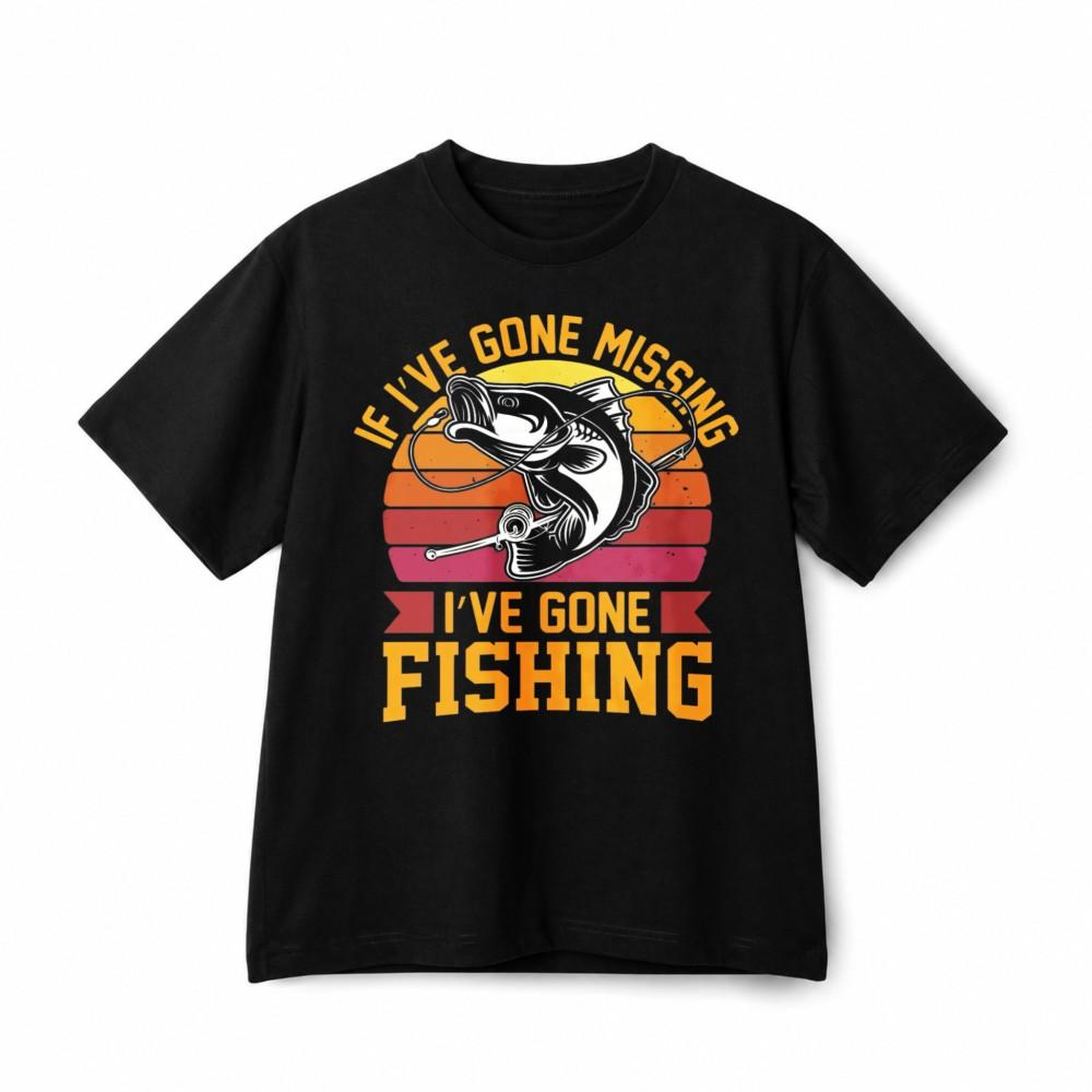 If I ve Gone Missing I ve Gone Fishing Vintage Bass Fishing Cotton Unisex Tee M