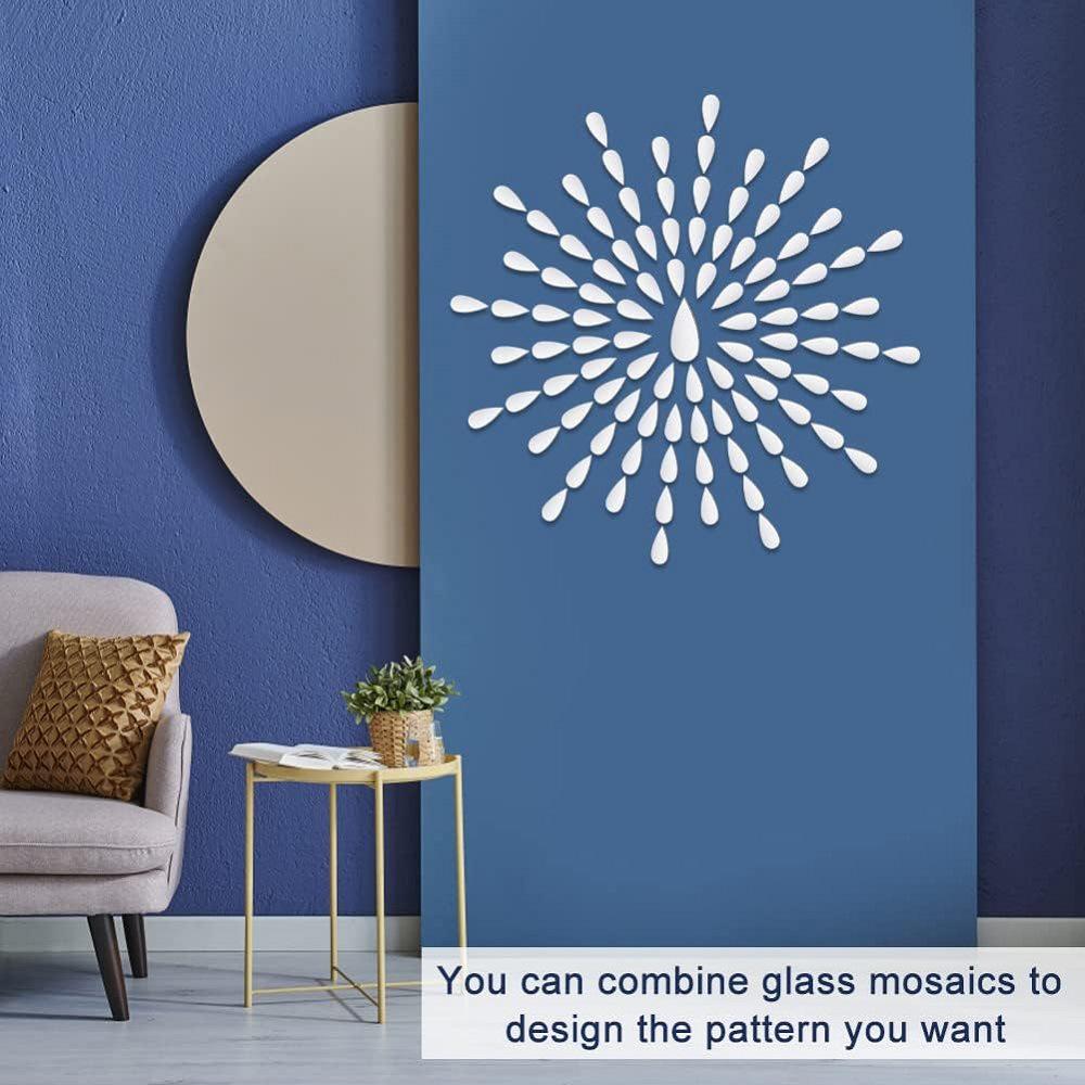 100 Acryl Tropfenförmige Spiegel Wandaufkleber: 3D Regentropfen-Design, Selbstklebend, 2,5 cm, für Kinderzimmer-Dekor