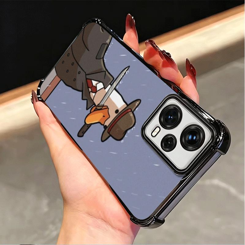 Funny Cartoon Goose Game Plating Phone Case For Xiaomi Poco X5 X6 X7 X8 Pro Max F8 Ultra F7 M8 M7 M5S Redmi 15C 15 14C 13C 13 X3