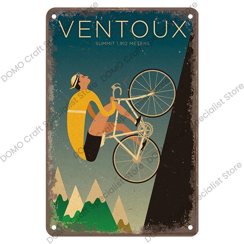 Hisun Tin Sign Vintage Bicycle Poster Metal Signs Plaque Retro Bike Cyclocross Metal Plate Tin Sign Garage House Wall Decor Xcm