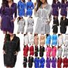 Silk Plain Womens Satin Robes Bridal Wedding Bridesmaid Bride Gown Robe Bath