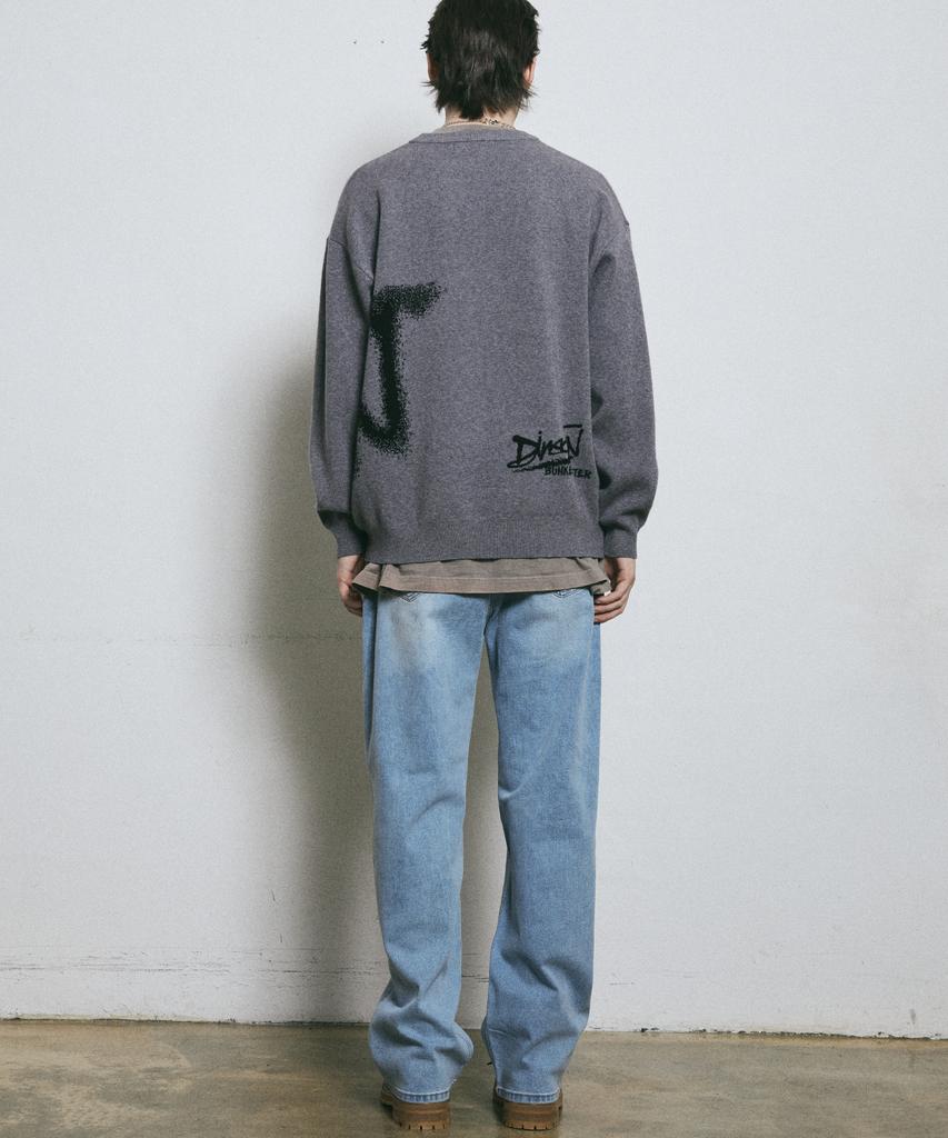 BUNKERBUSTER Lettering Halftone Pullover Knit Mq1Su042_Melange Grey