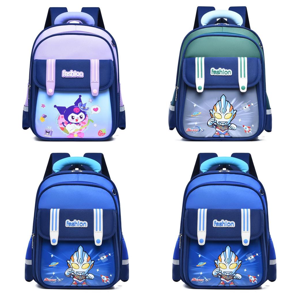 Cartoon Kuromi Ultraman Pattern Kids School Backpack For Elementary Students With Lightweight Oxford Fabric