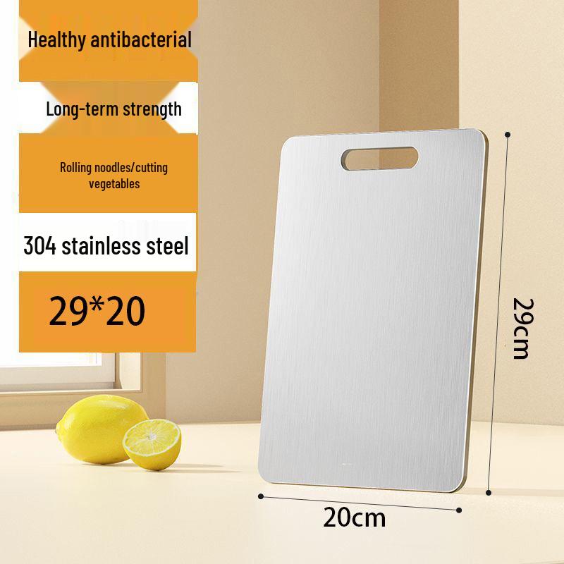 Double-Sided Antibacterial Stainless Steel Cutting Board - 316 Grade, Thick, Mildew-Proof, Large Kitchen Chopping Surface