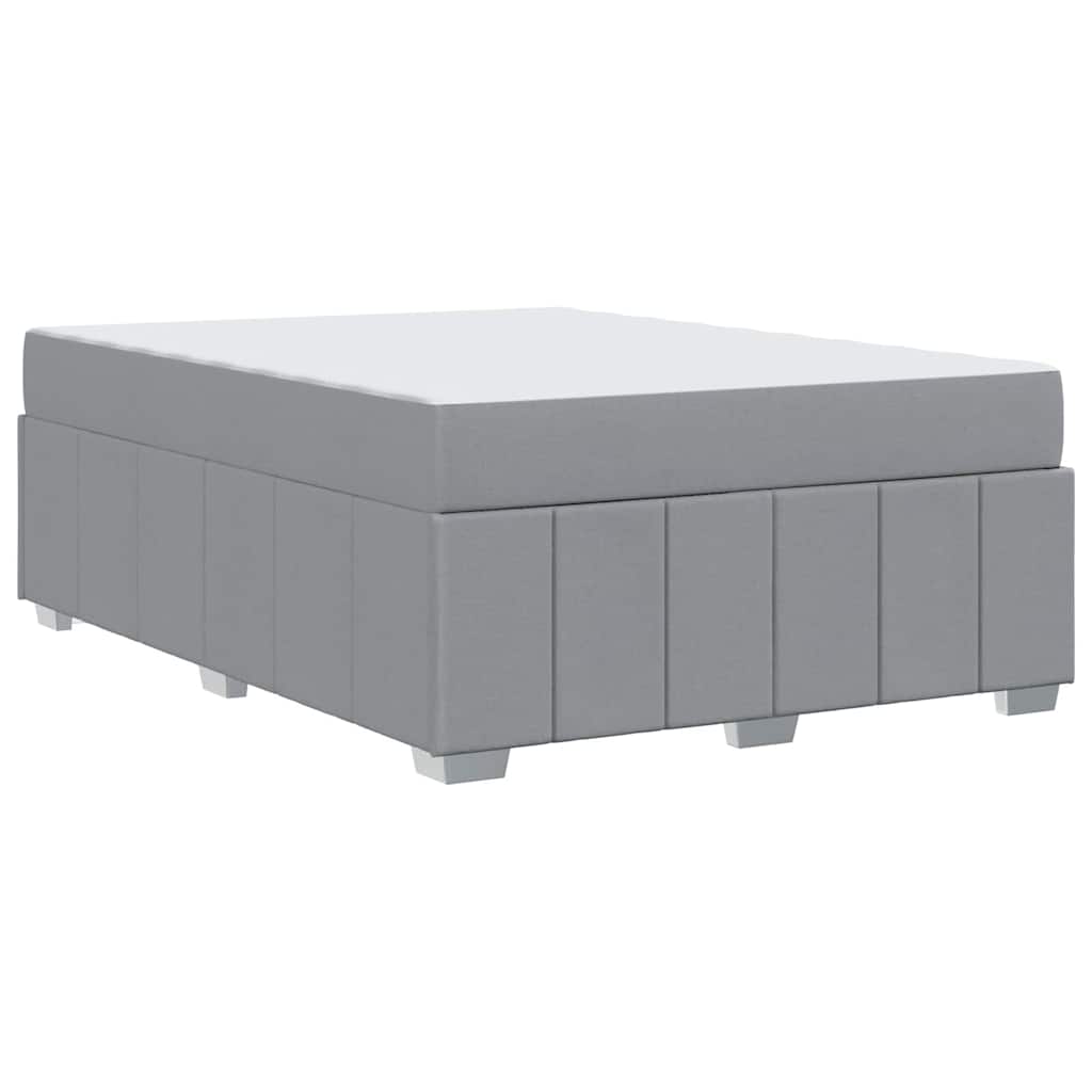 Bed Frame with Mattress Light Grey 140 x 200 cm Fabric