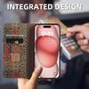 Magnetic Flip Wallet Card Leather Phone Case For iPhone 17 16 15 14 Plus 13 12 Pro Max Air Luxury Retro Classical Pattern Cover