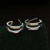 Exquisite Versatile Double-Layer Hoop Earrings - C-Shaped Studs for Women, Niche Design, 2026 Cool Style Accessories