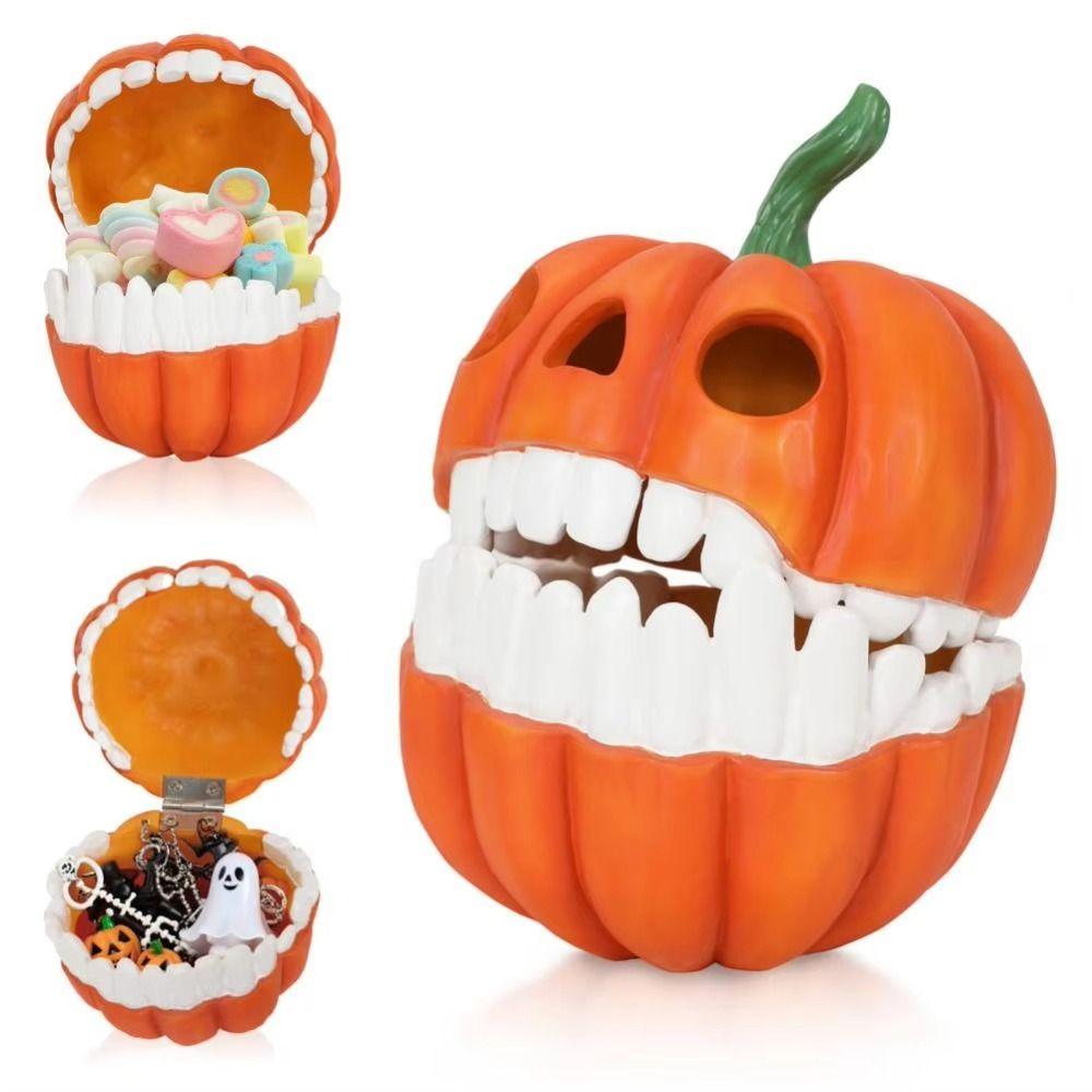 Resin Pumpkin Candy Box Halloween Decor Trick Or Treat Boxes  Desktop Display