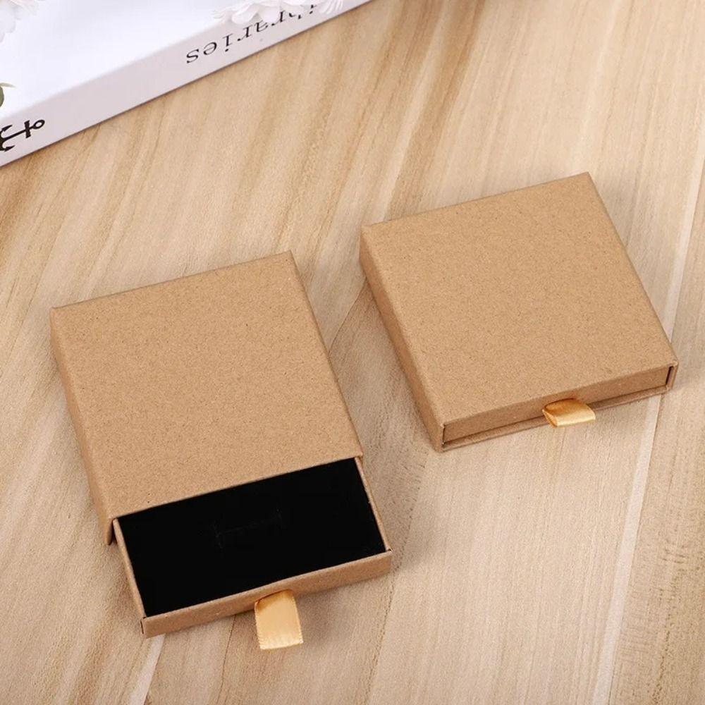 Sponge Inside Jewelry Packaging Box Kraft Paper Jewelry Display Case  Festival Gift