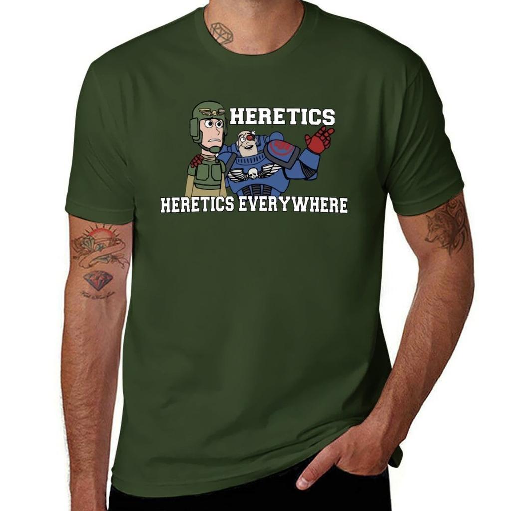 Heretics, Heretics Everywhere!! 40k Print T-Shirt New Edition Sublime Mens Graphic T-shirts Big and Tall