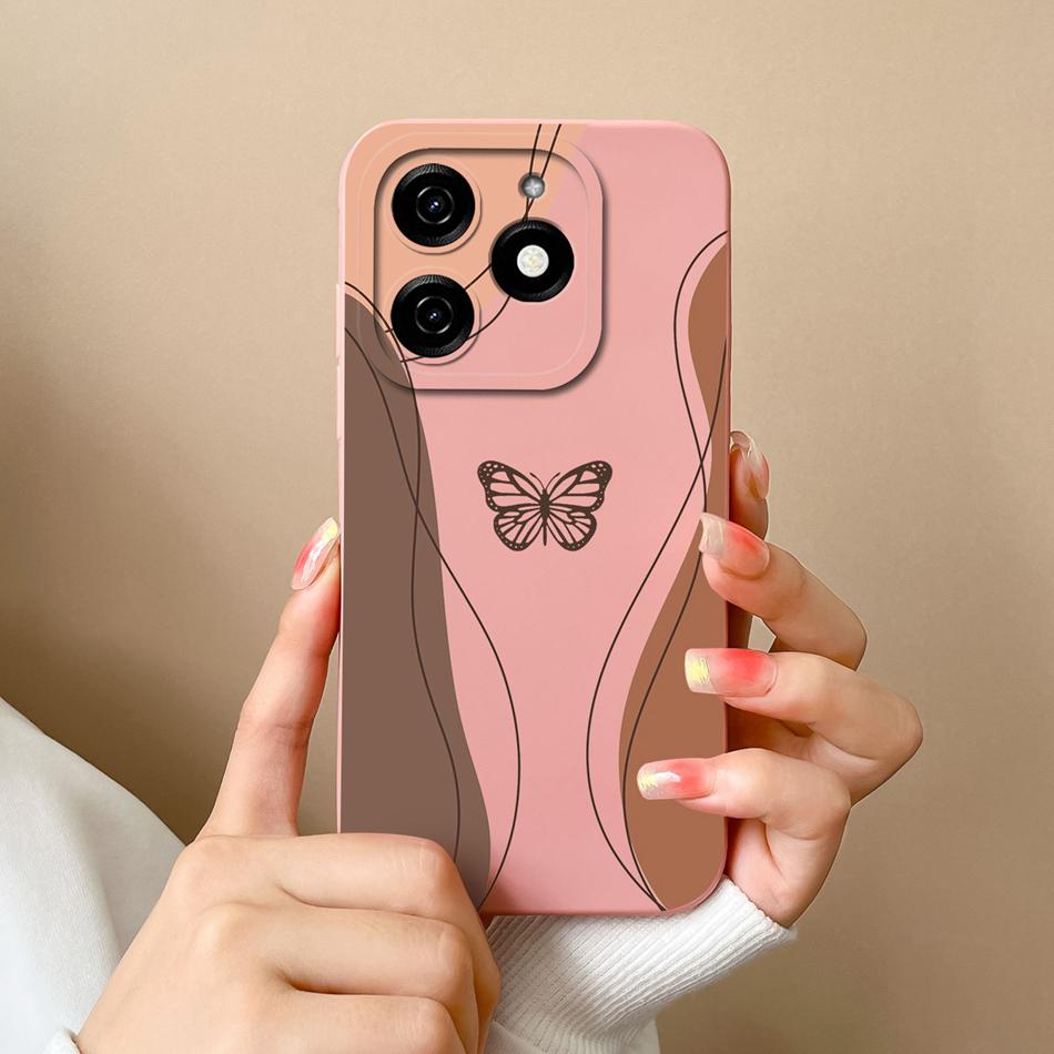 For Infinix Smart 8 Pro Plus Case Simple Heart Liquid Silicone Full Protection Phone Shell For Infinix Smart8 HD Soft Back Cover