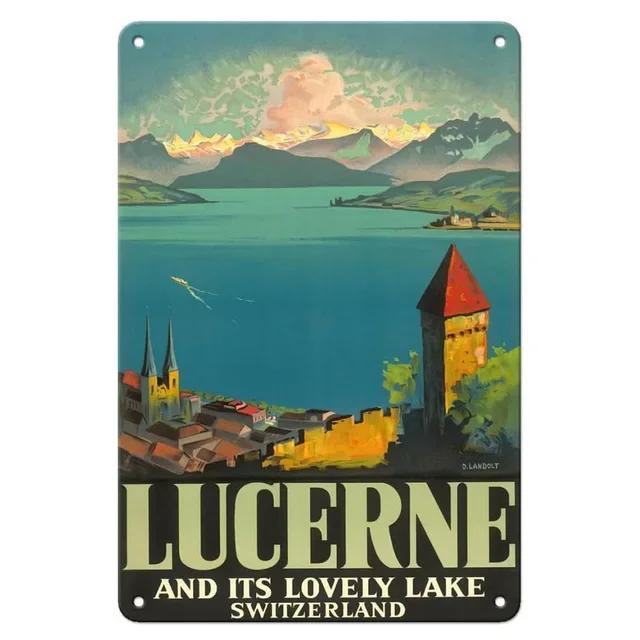 Vintage City View Metal Tin Signs  Landscape Plaque Wall Decoration Posters for Man Cave Home Cafe Garden Club Bar  Iron Pain