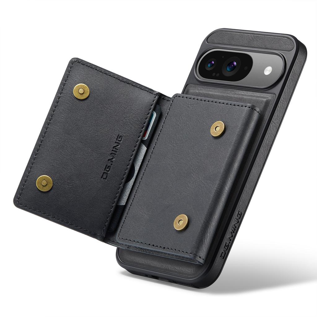 DG.MING M5 Series For Google Pixel 9 Pro/Pixel 9 Case Detachable Magnetic Leather Phone Cover with Card Slots