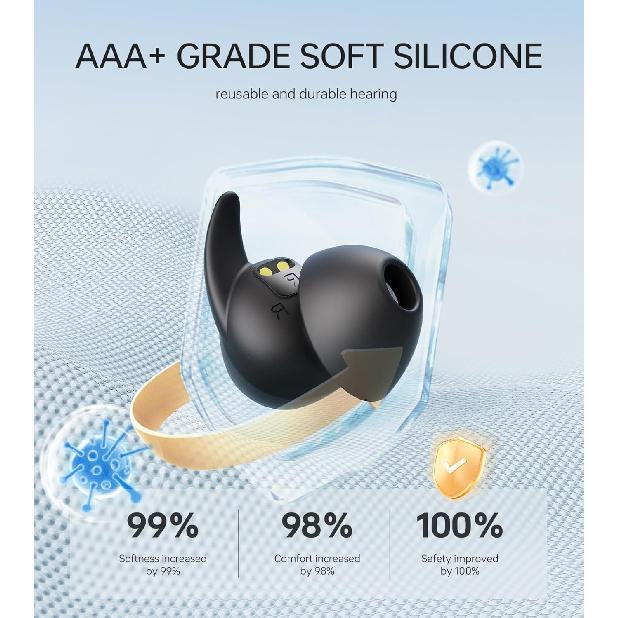2.0 Sleep Earbuds, Noise Blocking Sleep Headphones, High Fidelity Invisible Ear Plugs-Hearing Protection, Mini Design for Side Sleepers, Bluetooth