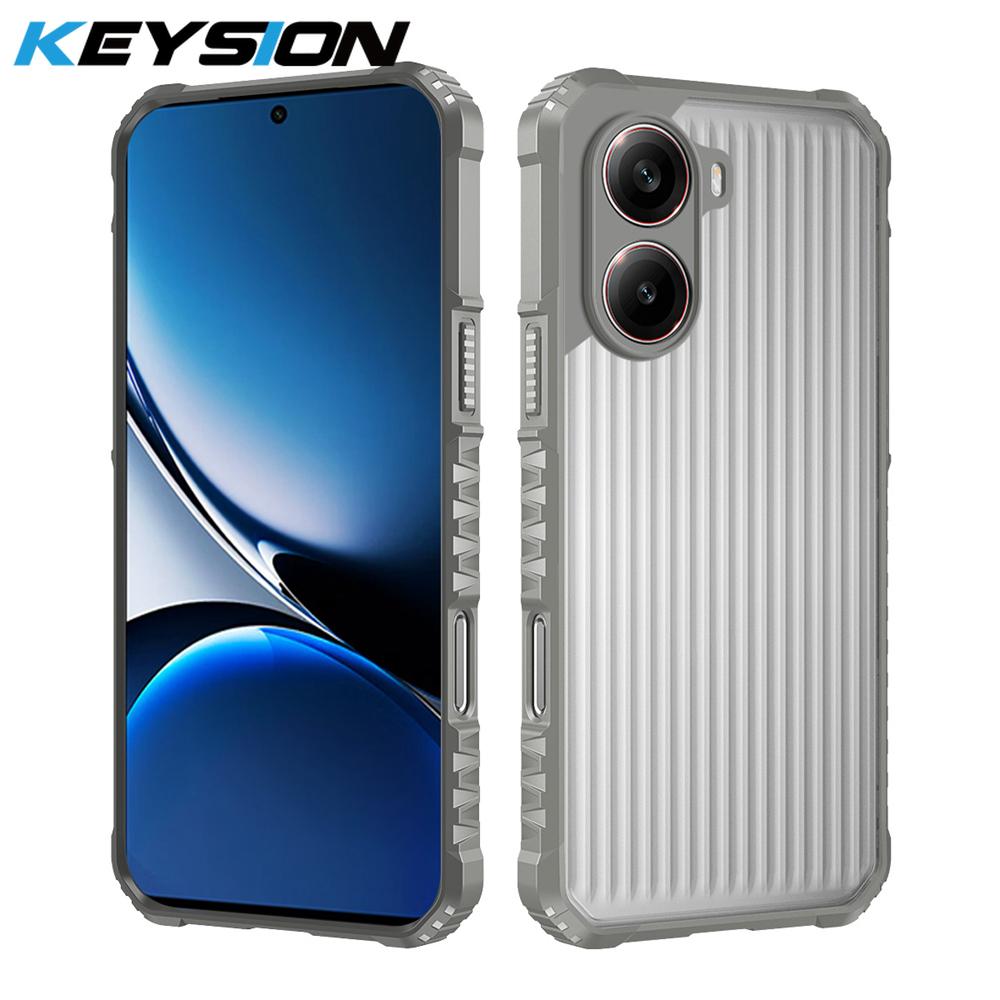 KEYSION Heavy Duty Shockproof Phone Case for Xiaomi POCO C71 Soft Silicone+PC Translucent Matte Back Cover for Redmi A5 171mm