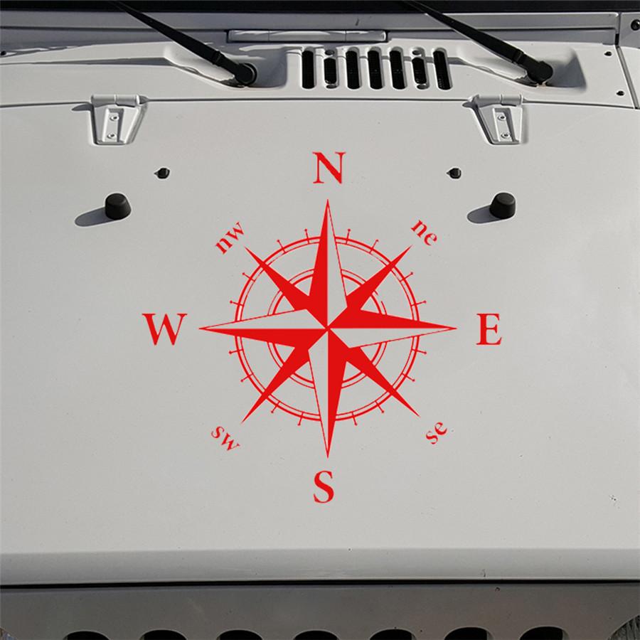 High Quality 1Pc Black Compass Totem Car Auto Vinyl Bonnet Decal Sticker 50x50cm