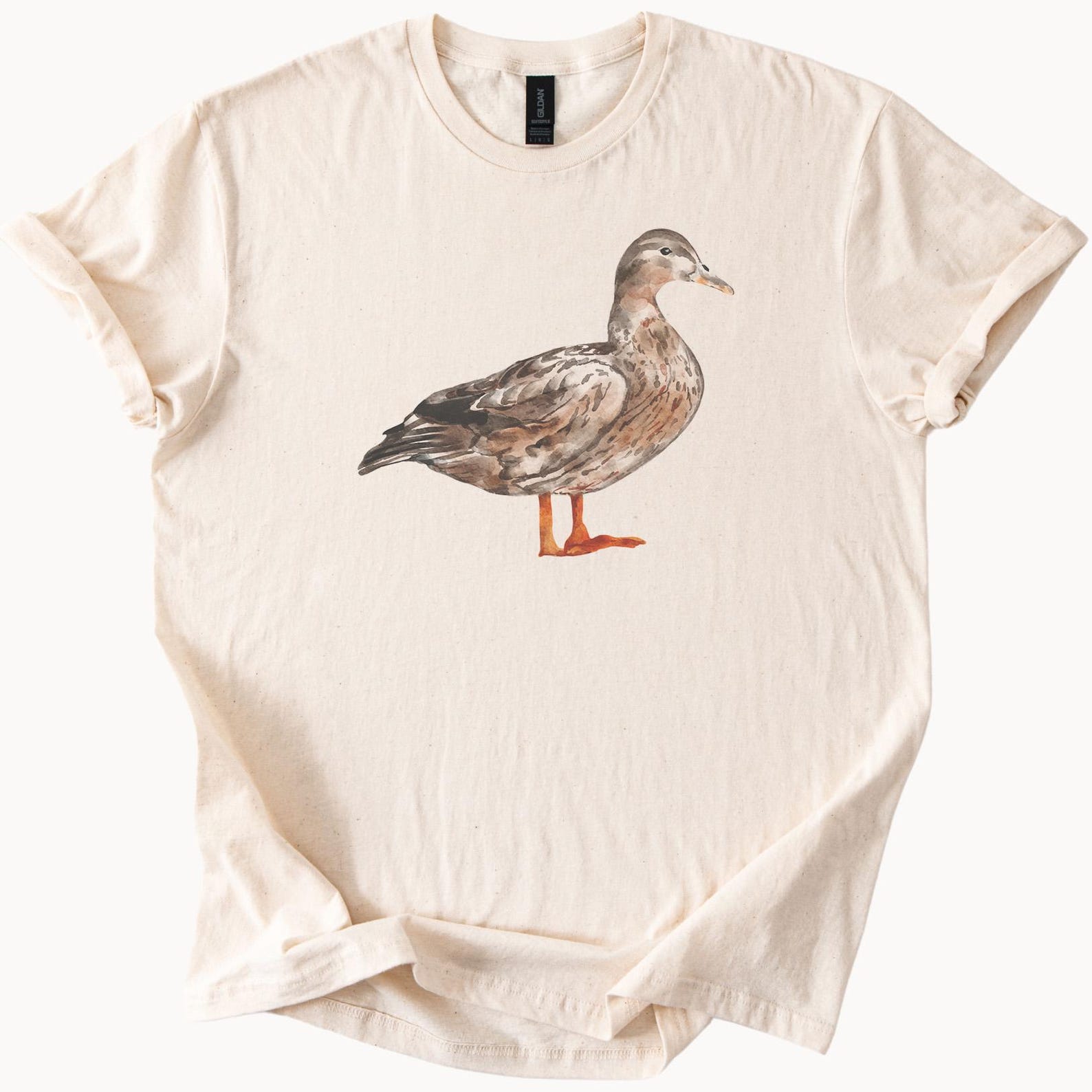 Mallard Duck Graphic T Shirt Realistic Watercolor Bird Animal Nature Lover Tee Unique Wildlife Art Shirt Gift for Birdwatcher 140