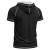 Men’s Shirts Short Sleeves Hooded T-shirts Fitness Tops Summer Casual Wear Pullover Hoodie