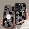 Lovely Cartoon Cat Couple Phone Case For IPhone 17 16 15 14 13 12 11 Pro Max 17 Air 14 Plus Shockproof Silicone Soft Cases Coque