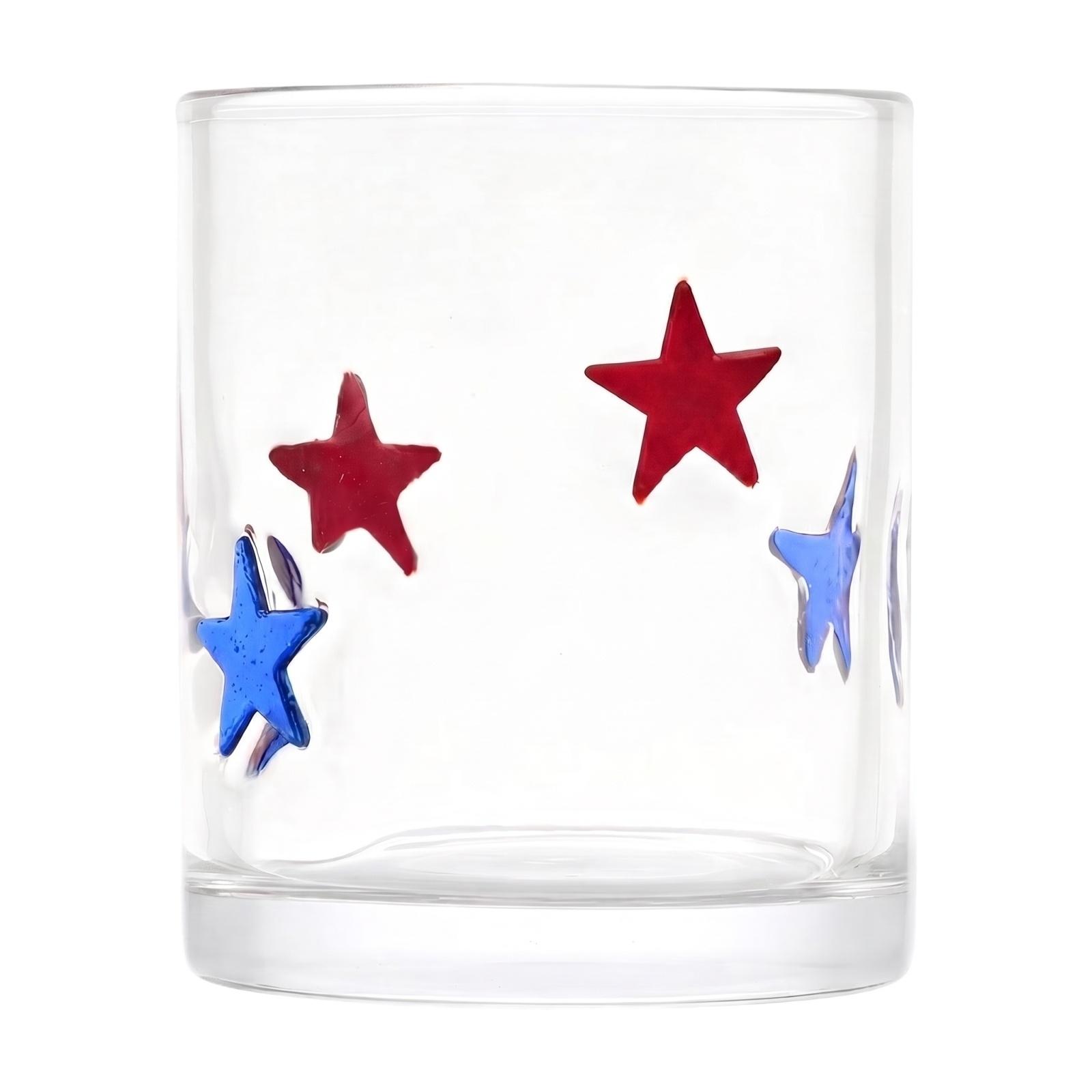 

Clear Glass Tumbler with Raised Star Embellishments Suitable for Table Decoration and Holiday Celebrations Durable Glassware for Everyday Use One Size