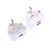 Universeller UK-Stecker 3-Pin Wandladegerät-Adapter mit 1/2 USB-Anschlüssen zum Laden für iPhone 11 für Samsung/Huawei Lade-Ladegerät