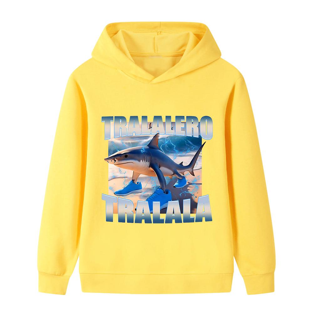 Fun Cartoon Shark Cute Children's Clothes Autumn and Winter Girls Boys Outdoor Sports Warm Pullover