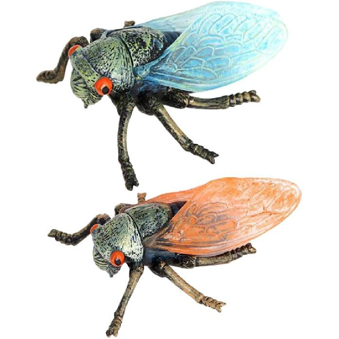 Hemoton 2pcs Realistic Cicadas Model Ornament Decor Animal Toys Models Cicadas Figurine Small Statue Fake Insect Model Cicadas Figure Model Child