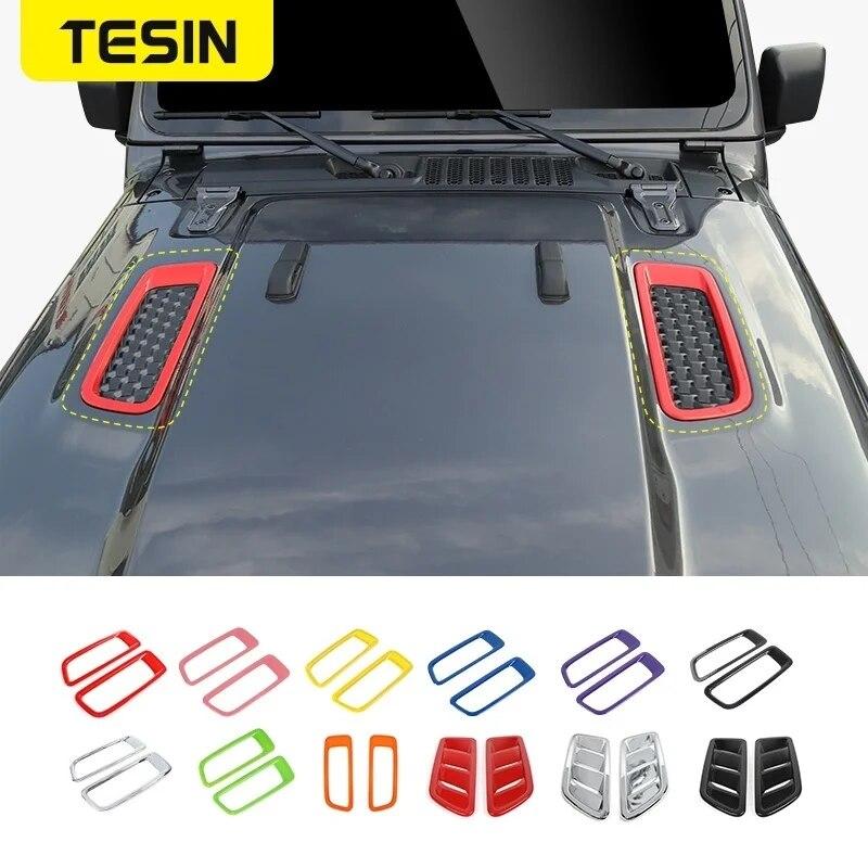 

TESIN Car Engine Hood Air Outlet Vent Decoration Cover Sticker Accessories for Jeep Wrangler JL 2018+ for Jeep Gladiator 2018+