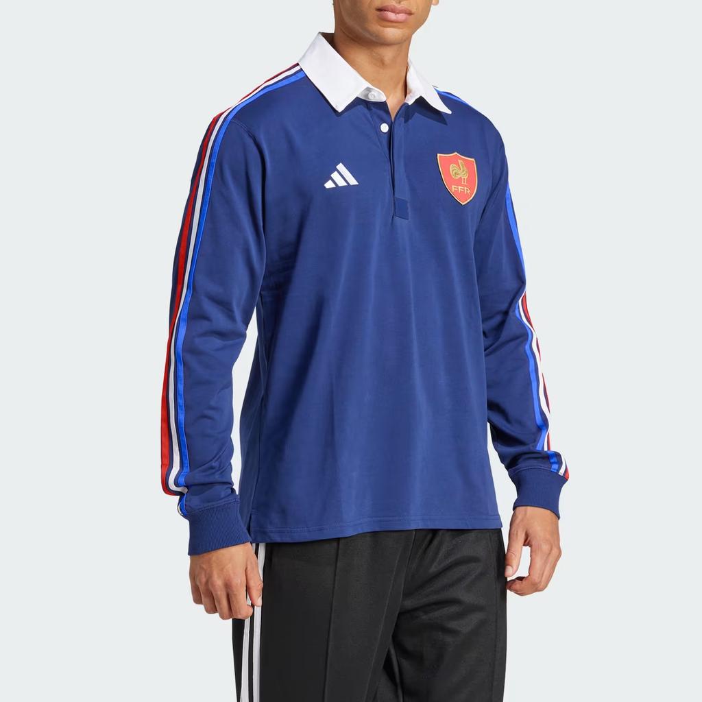 Adidas Ffr Culture Jsy Fashion Soft Pullover Long Sleeve Rugby Shirt Men Tops Dark-Blue JP0364
