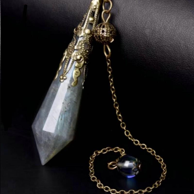 Natural Crystal Pendant with Smoky Quartz, Amethyst, Brown Quartz, Obsidian, Tiger's Eye, and White Crystal