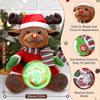 10 inches (about 25.4 cm) Christmas Elk Stuffed Animal Plush Toy with Musical Snow Globe and LED Lights Christmas Ornament Musical Doll Holiday Gift