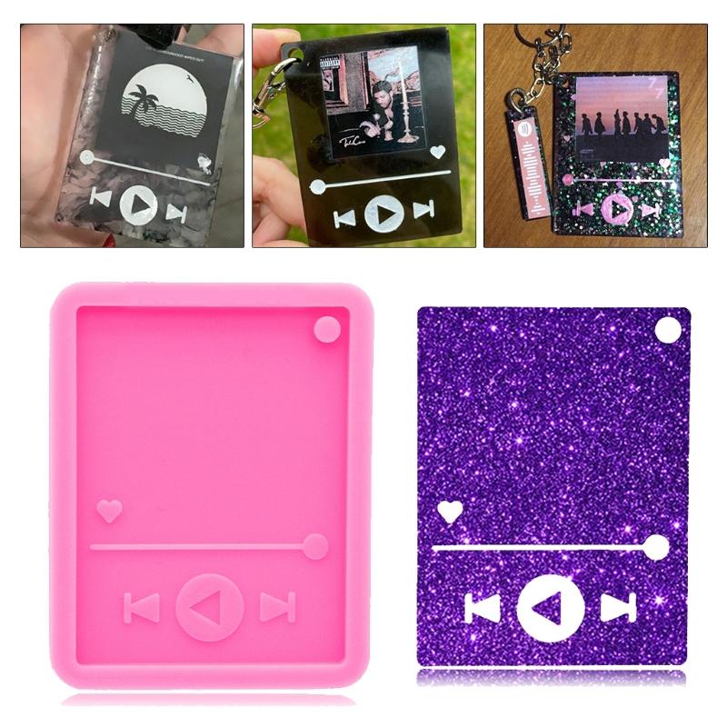 DIY Jewelry Pendant for Key Chain MoldMusic Player Keychain Resin Mold Silicone Mould DIY Polymer Clay Crafts UV Epoxy M