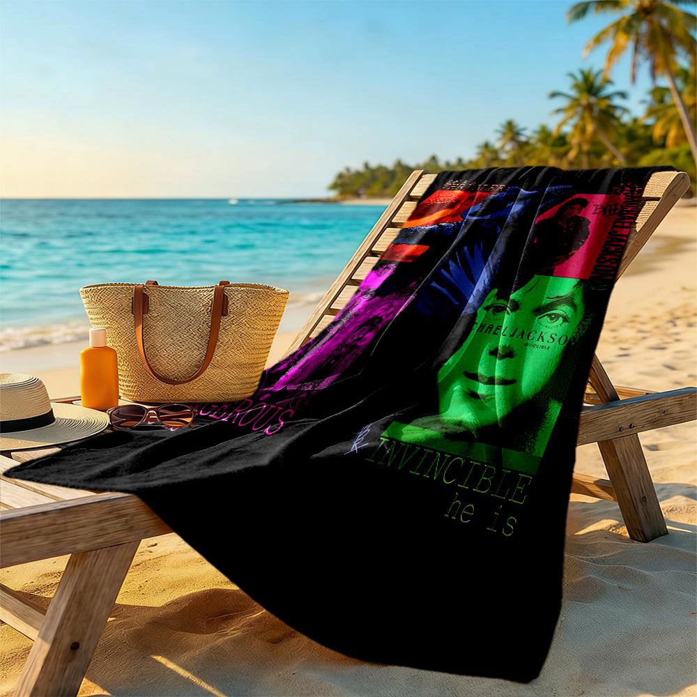 Michael Jackson Strandtuch Schnelltrocknend Weiche Mikrofaser Bequem Leicht Geeignet für Schwimmen, Fitnessstudio, Camping, Yoga Urlaub