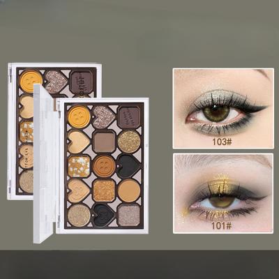 Button Fifteen Color Eyeshadow Palette Pearlescent Matte Earth Color Anti-Pink Eye Makeup Cosmetics