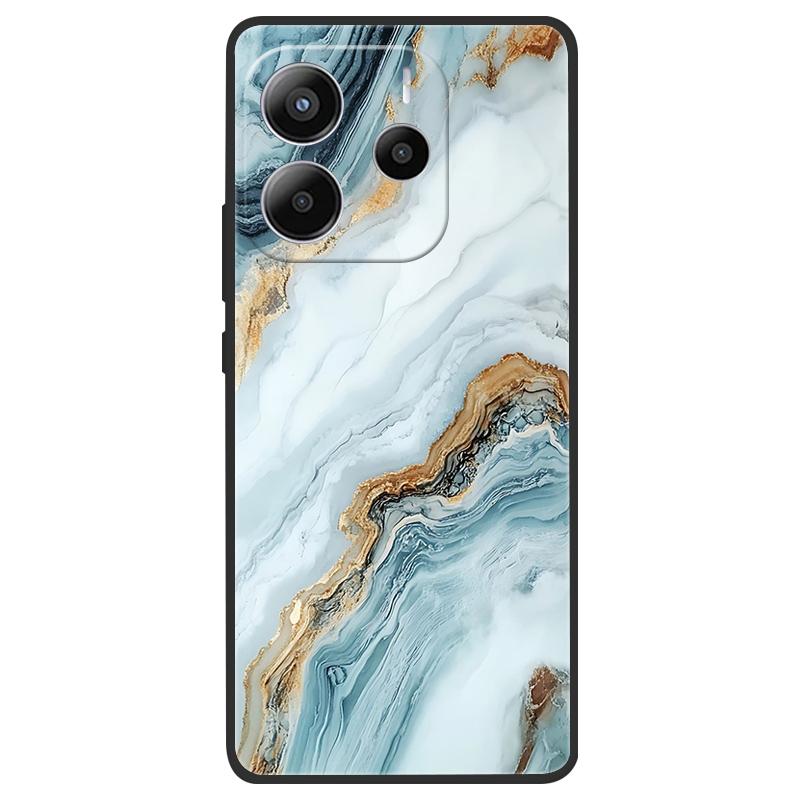 For Xiaomi Redmi Note 14 5G Case Soft TPU Marble Silicone Phone Cover for Coque Redmi Note 14 5G Global Cases Black Bumper Funda
