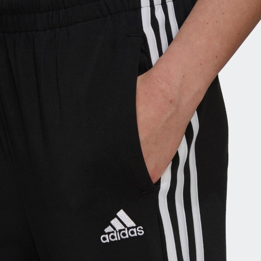 Adidas Retro Three-Stripe Cropped Joggers With Logo Women Bottoms Black GR9604