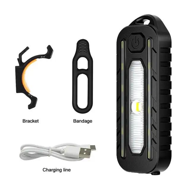 Mini Led Flashlight Multifunctional Portable Pocket Keychain Light Warning Safety Torch Bike Tail Lamp Outdoor Camping Lantern