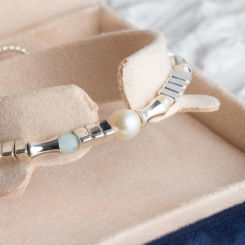 Round Freshwater Pearl Bracelet Plated Triangular Niche Bracelet Women's Light Luxury Transfer Accessories